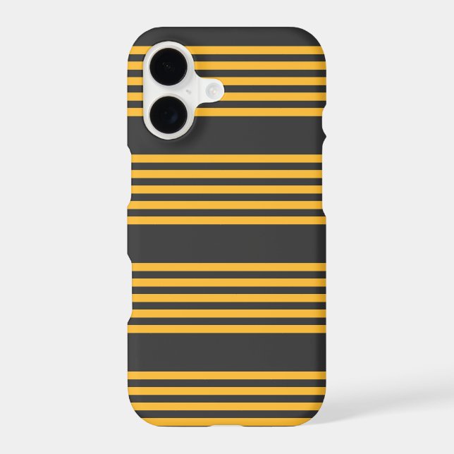 Sunny yellow and charcoal five stripe pattern (Back)