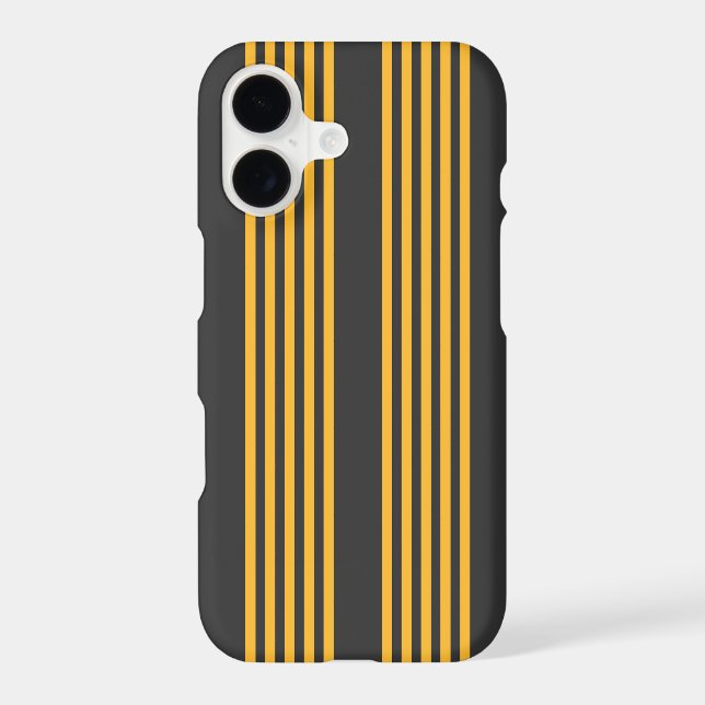 Sunny yellow and charcoal five stripe pattern (Back)