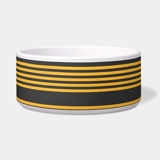 Sunny yellow and charcoal five stripe pattern (Front)