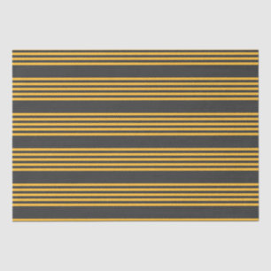 Sunny yellow and charcoal five stripe pattern tissue paper