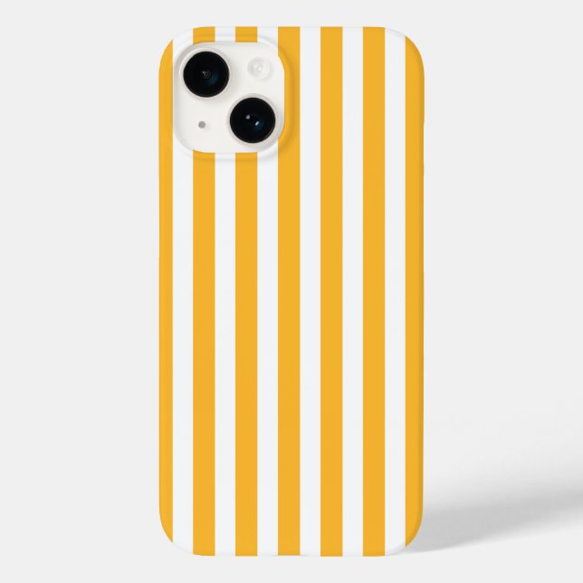 Sunny yellow and white candy stripes Case-Mate iPhone case (Back)