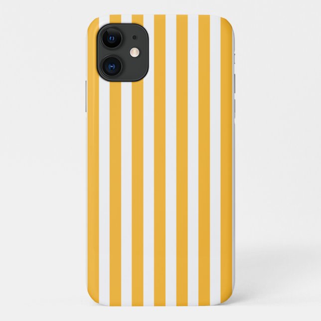 Sunny yellow and white candy stripes Case-Mate iPhone case (Back)