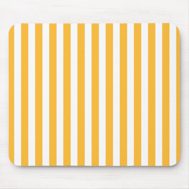 Sunny yellow and white candy stripes mouse pad (Front)