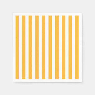 Sunny yellow and white candy stripes napkin