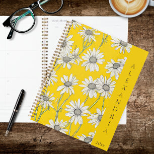 Sunny Yellow and White Daisies Planner