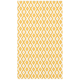Sunny yellow and white diamond pattern tablecloth