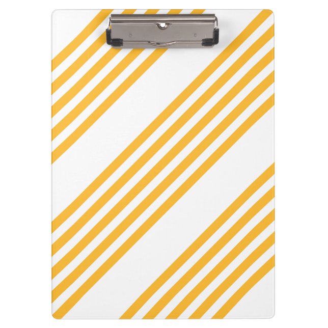 Sunny yellow and white five stripe pattern clipboard (Front)