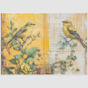 Sunny Yellow Bird Junk Journal Tissue Paper