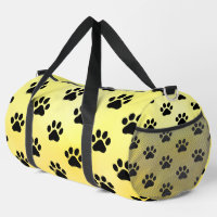 Sunny Yellow Black Paw Print