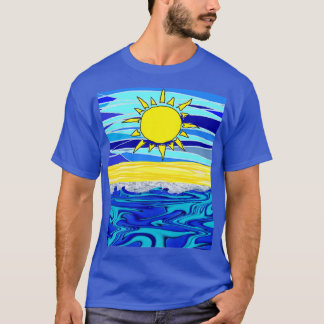 Sunny Yellow Blue Sea T-Shirt