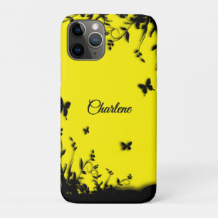Sunny Yellow Butterfly Garden Personalised iPhone 11 Pro Case