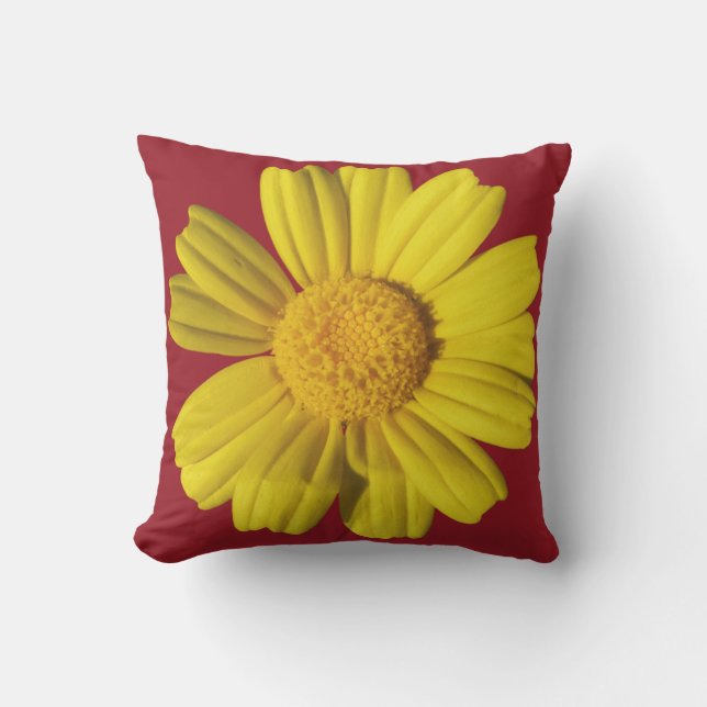 Sunny yellow chamomile outdoor cushion (Front)