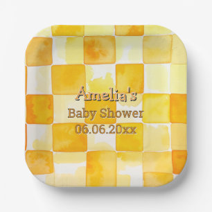 Sunny Yellow Citrus Baby Shower Napkin Paper Plate