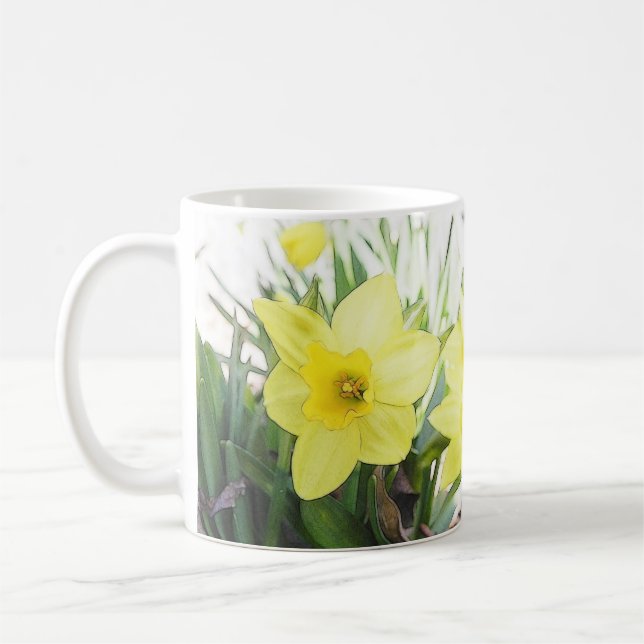 Sunny Yellow Daffodil Coffee Mug (Left)