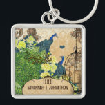 Sunny Yellow Elegance Vintage Birdcage Peacock  Key Ring<br><div class="desc">Sunny Yellow Elegance Vintage Peony Blue Peacock bird Keepsake Keychain see more vintage bird products Peacock Wedding Invitations Vintage Paisley Peacock Colours or Fuchsia and Lime Paisley Wedding Invitation -Paisley Peacock Colours Wedding Invitations, RSVP, Save the Date and Direction or Reception Cards. RSVP & Place Cards RSVP & Place Cards...</div>