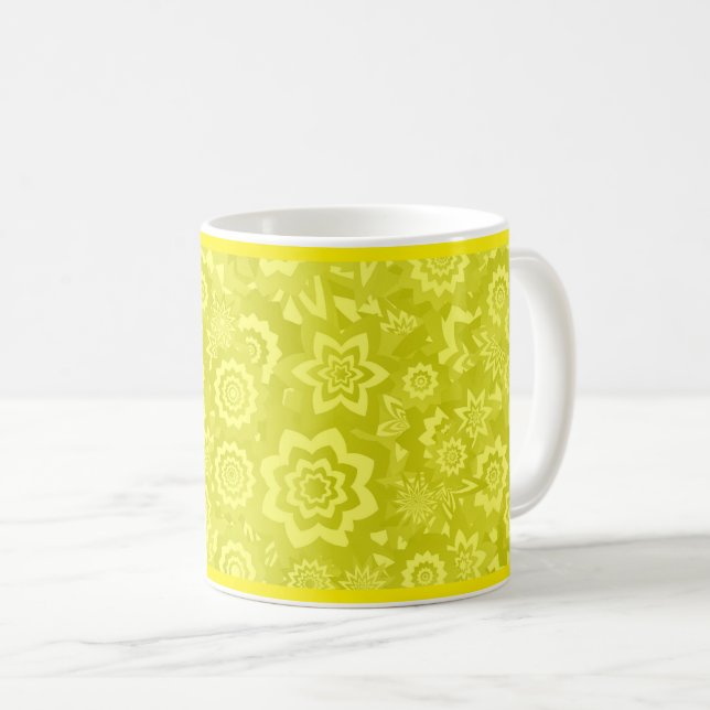 Sunny Yellow Floral Background Coffee Mug (Front Right)