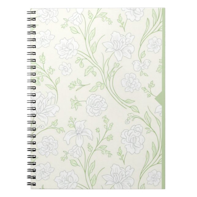 Sunny Yellow Floral Journal Cheerful White Flowers (Front)