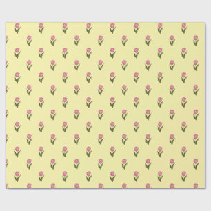 Sunny Yellow Floral Wrapping Paper Elegant Botan
