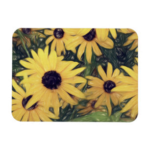sunny yellow flower art cheerful magnet