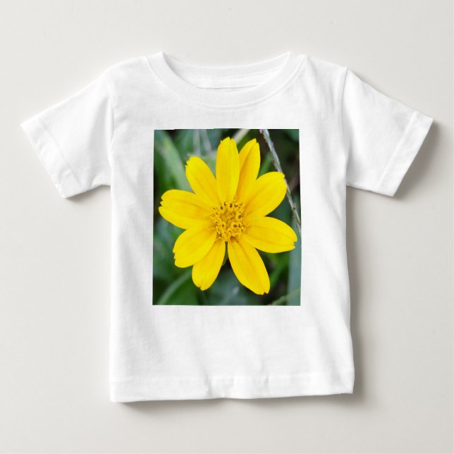 Sunny Yellow Flower Baby T-Shirt (Front)