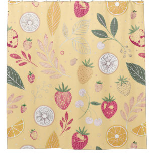 Sunny Yellow Fruit Shower Curtain – Cheerful Bathr
