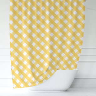 Sunny Yellow Gingham  Shower Curtain