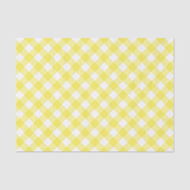 Sunny Yellow Gingham Tissue Paper (Front)