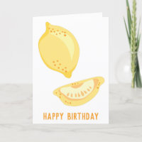 Sunny Yellow Lemons Custom Message Birthday