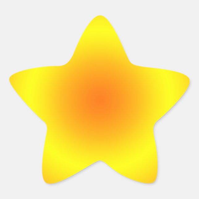 Sunny Yellow & Orange Circular Gradient Star Sticker (Front)