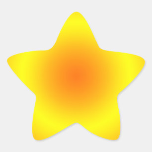 Sunny Yellow & Orange Circular Gradient Star Sticker