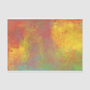 Sunny Yellow Orange Green Rustic Grunge Abstract Tissue Paper