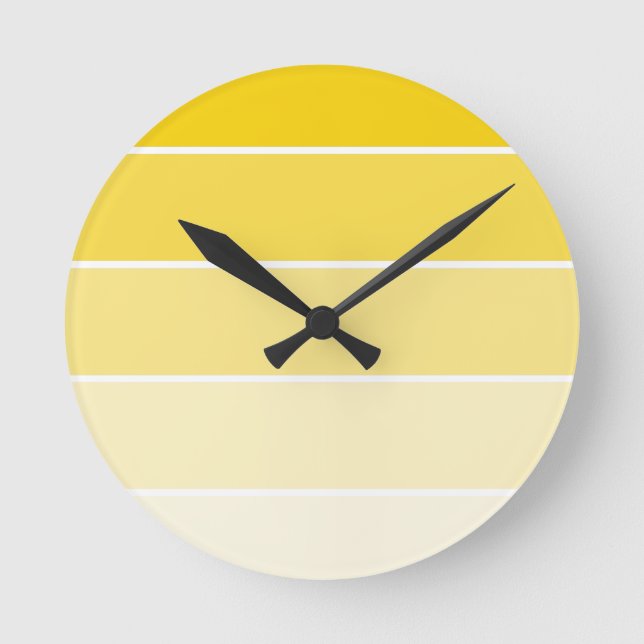 Sunny Yellow Paint Samples Round Clock (Front)