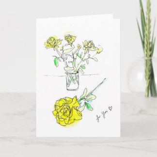 Sunny Yellow Rose Card