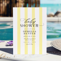 Sunny Yellow Stripe Gender Neutral Baby Shower