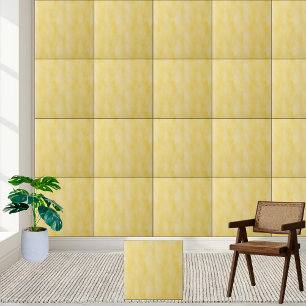 Sunny Yellow Watercolor Ceramic Tile