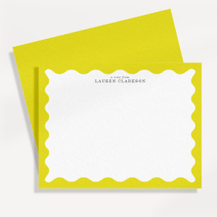 Sunny Yellow Wavy Frame Note Card