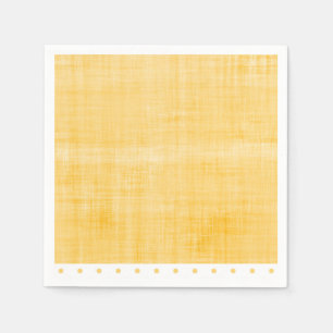 Sunny Yellow Whitewash Linen Polkadots Party Napkin