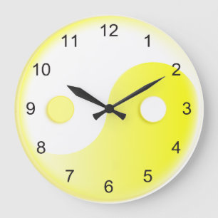 Sunny Yellow Yin & Yang Large Clock