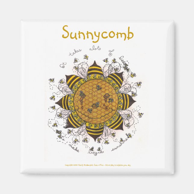 Sunnycomb - 2" Square Magnet (white) (Front)