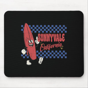 Sunnyvale California Retro Surfer Vintage Beach Mouse Pad