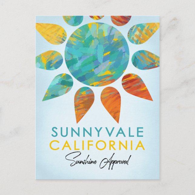 Sunnyvale California Sunshine Travel Postcard (Front)