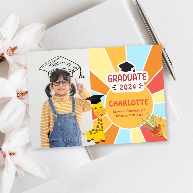 Sunray Kid Preschool Photo Graduation Announcement (Sunray Kid Preschool Photo Graduation Announcement)