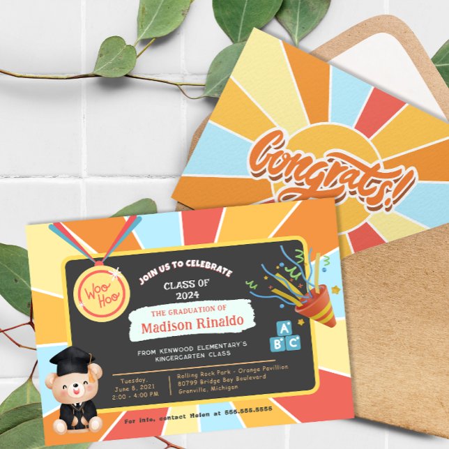 Sunray Kids Elementary Graduation Celebration Invitation (Sunray Kids Elementary Graduation Celebration Invitation)
