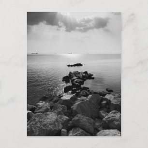Sunrays scattered by clouds over Trieste Bay Postcard