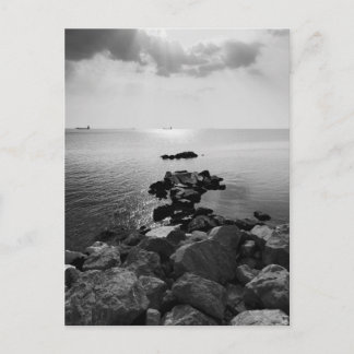 Sunrays scattered by clouds over Trieste Bay Postcard