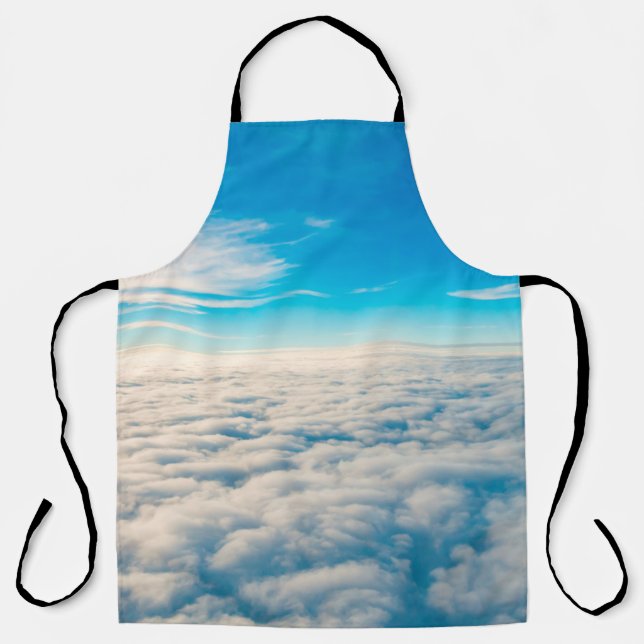 Sunrise above clouds from aeroplane window apron (Front)