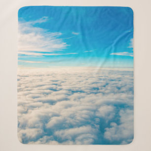 Sunrise above clouds from aeroplane window sherpa blanket