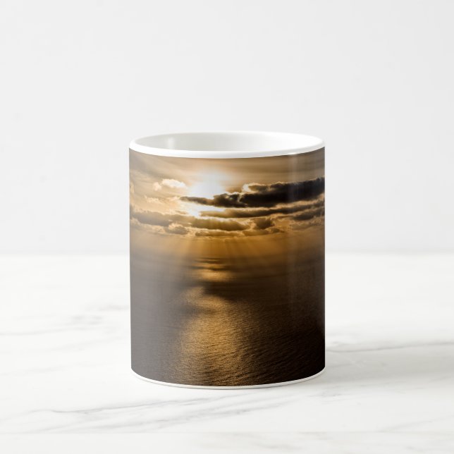 Sunrise above the Atlantic ocean Coffee Mug (Center)