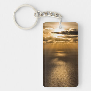 Sunrise above the Atlantic ocean Key Ring