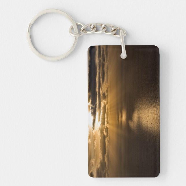 Sunrise above the Atlantic ocean Key Ring (Front)